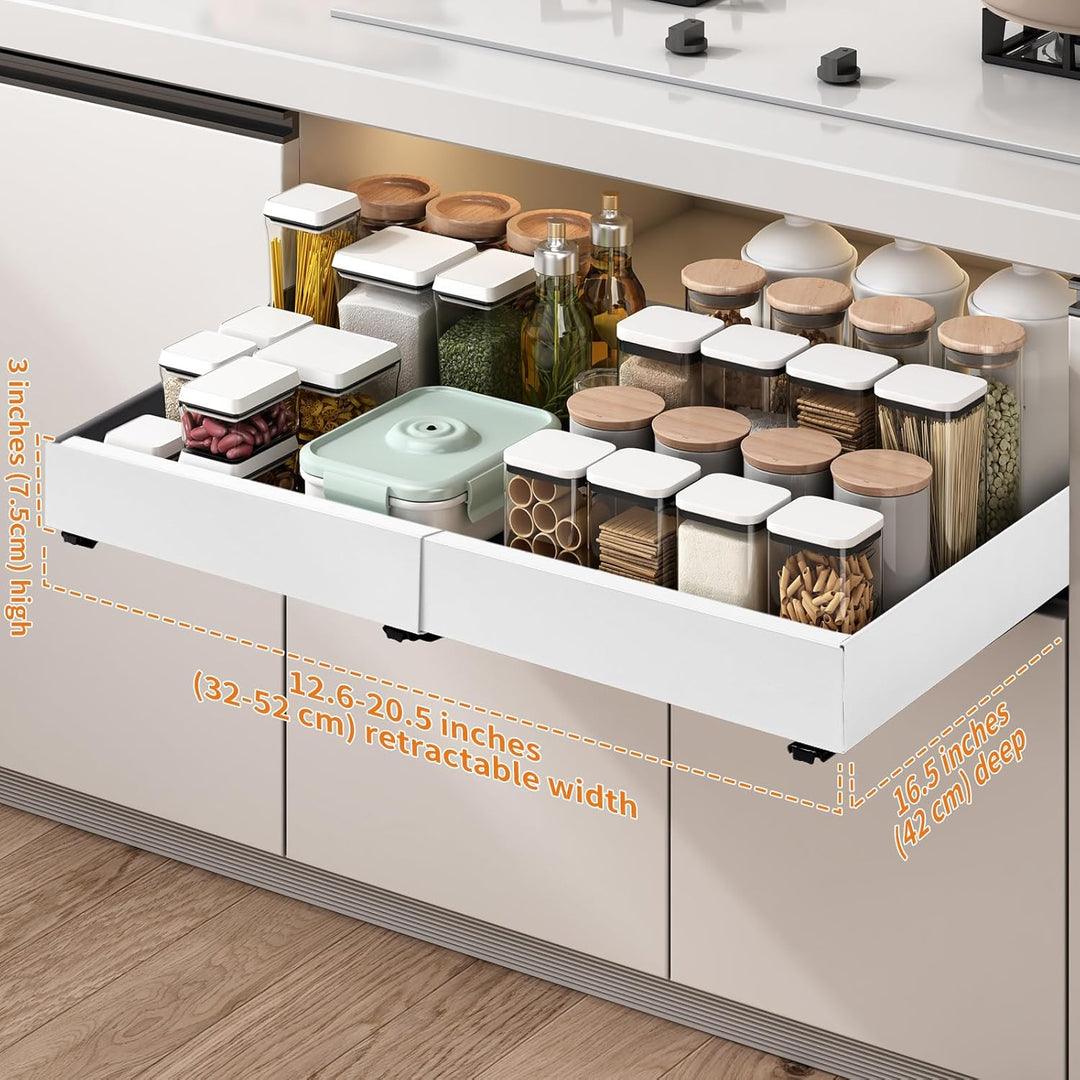 Teleskopschublade, Ausziehbare Schublade KüChe,KüChenschrank Organizer für KüChenschräNke, Schublade