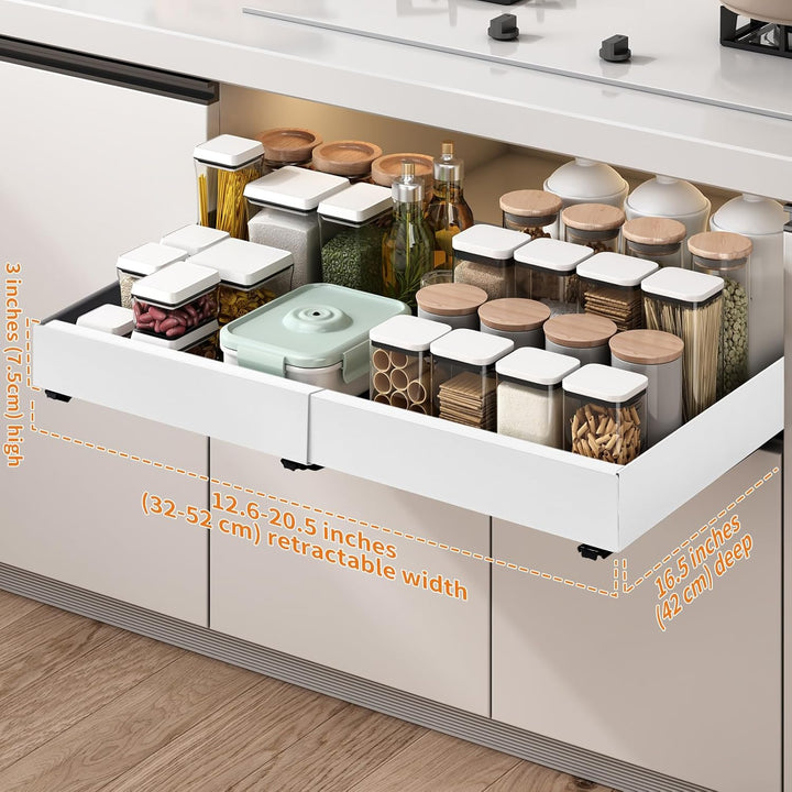 Teleskopschublade, Ausziehbare Schublade KüChe,KüChenschrank Organizer für KüChenschräNke, Schublade
