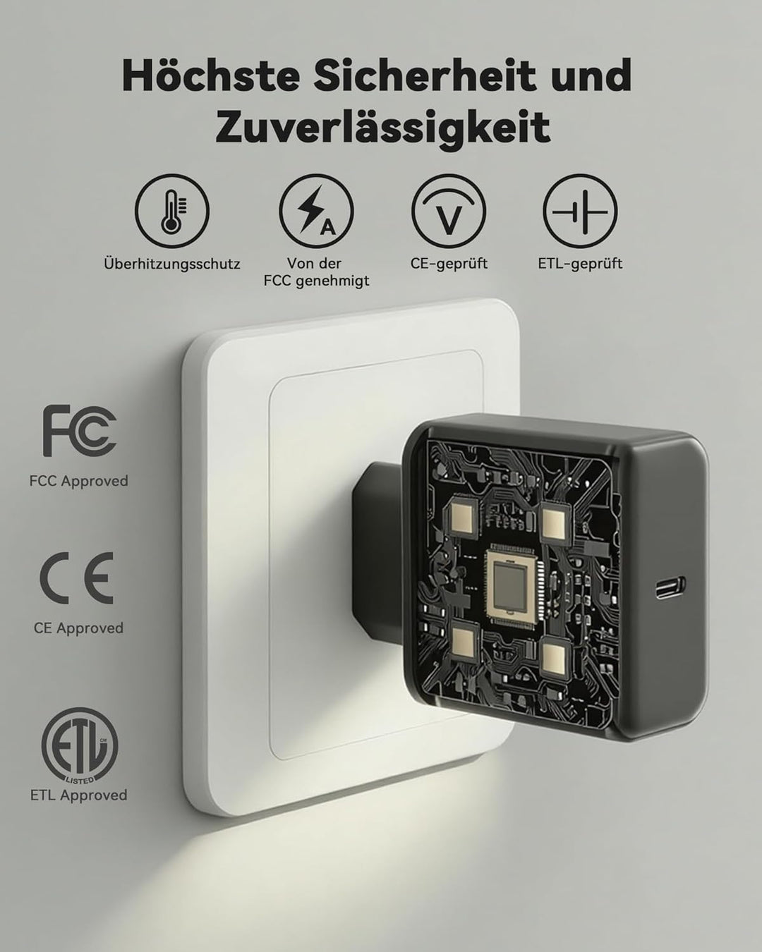 Wolfbox 65W Typ-C PD-Ladegerät, kompatibel mit Wolfbox Starthilfegeräten, Schnellladefunktion, unive