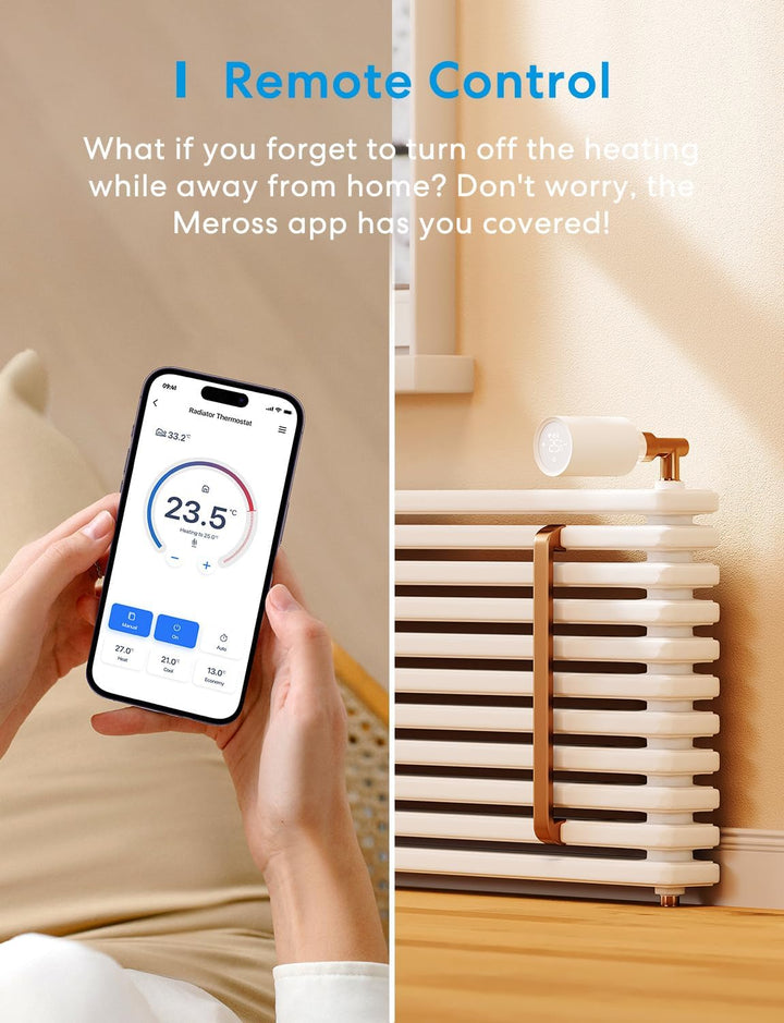 Meross Matter Heizkörperthermostat WLAN Heizungsthermostat benötigt extra Hub Smart Thermostat WLAN