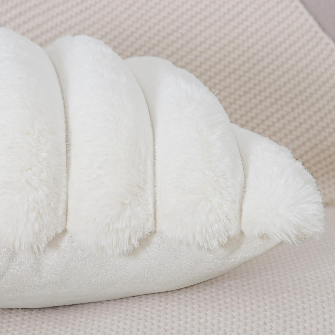 Madizz 2er Set Plüsch Samt Dekorative Kissenbezüge Flauschig Gestreifte Weich Kissenbezug für Sofa S