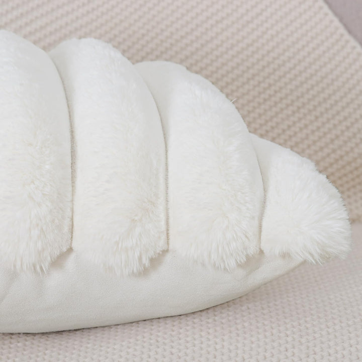 Madizz 2er Set Plüsch Samt Dekorative Kissenbezüge Flauschig Gestreifte Weich Kissenbezug für Sofa S