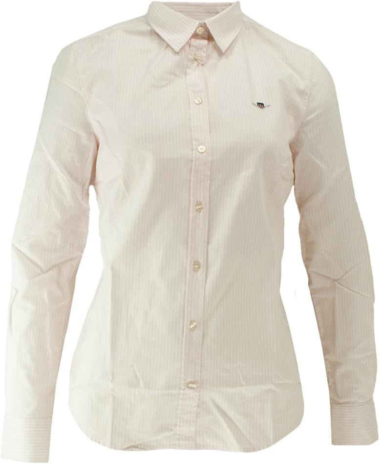 GANT Damen Slim Stretch Oxford Striped Shirt GESTREIFTE Bluse SCHMALE Passform 36 Light Pink, 36 Lig