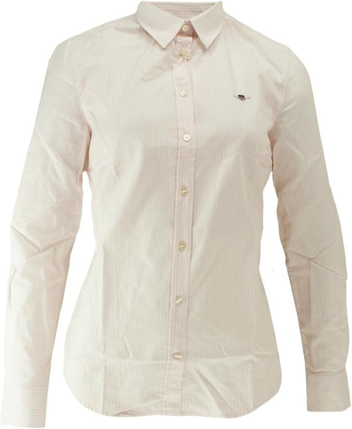 GANT Damen Slim Stretch Oxford Striped Shirt GESTREIFTE Bluse SCHMALE Passform 36 Light Pink, 36 Lig