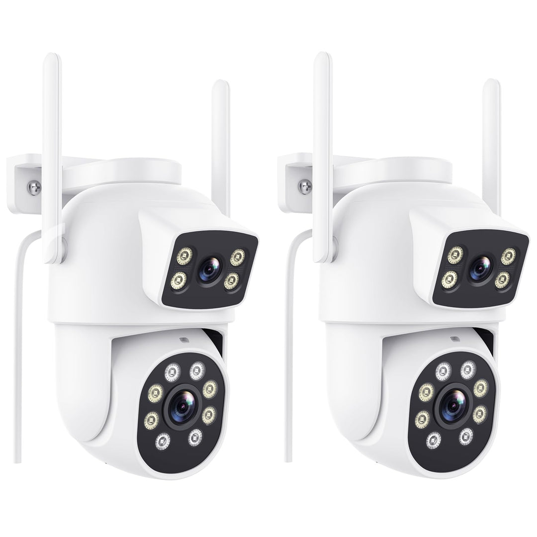 Reobiux 3K Überwachungskamera Aussen mit Doppelobjektiv, PTZ Outdoor WLAN IP Kamera Überwachung Auss