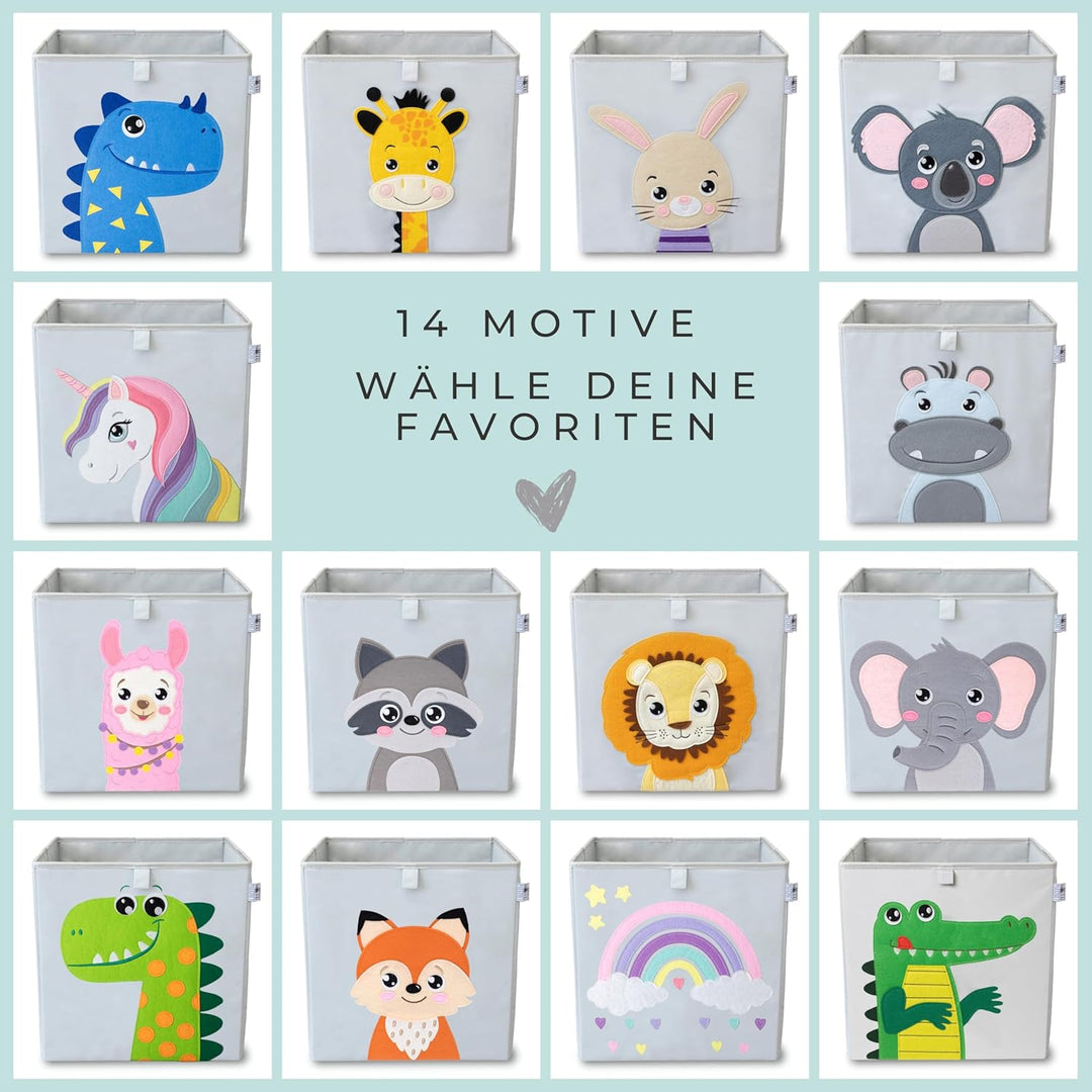 wonneklein Aufbewahrungsbox Kinder für Kallax Regal I Einsatz Kinderregal I Faltbox 33x33x33 Kinderz