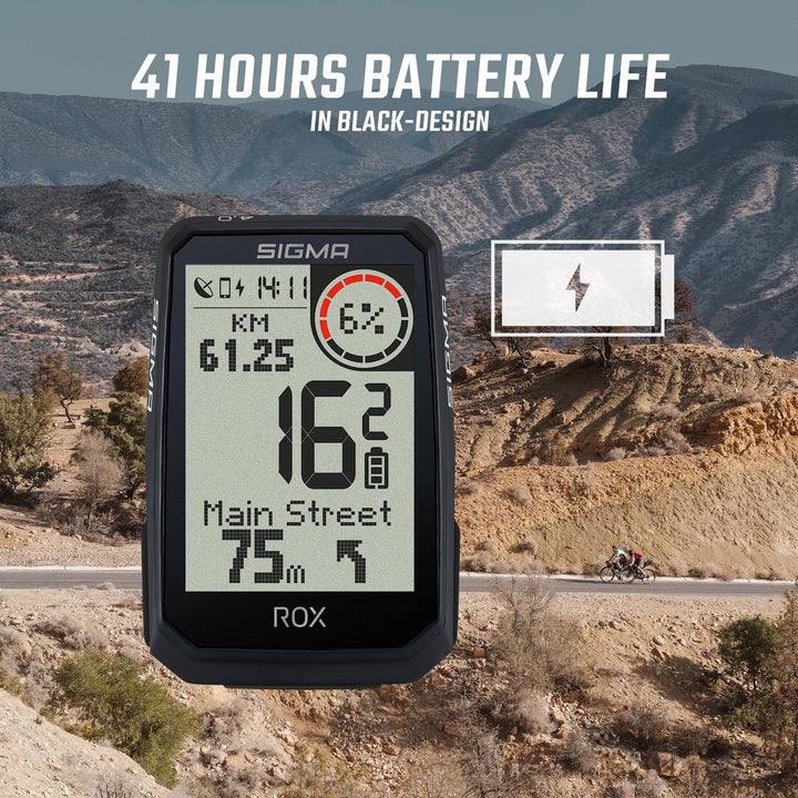 SIGMA ROX 4.0 Endurance Black | 41h Akkulaufzeit | 30 Funktionen wie Re-Routing & Höhenmessung | E-B