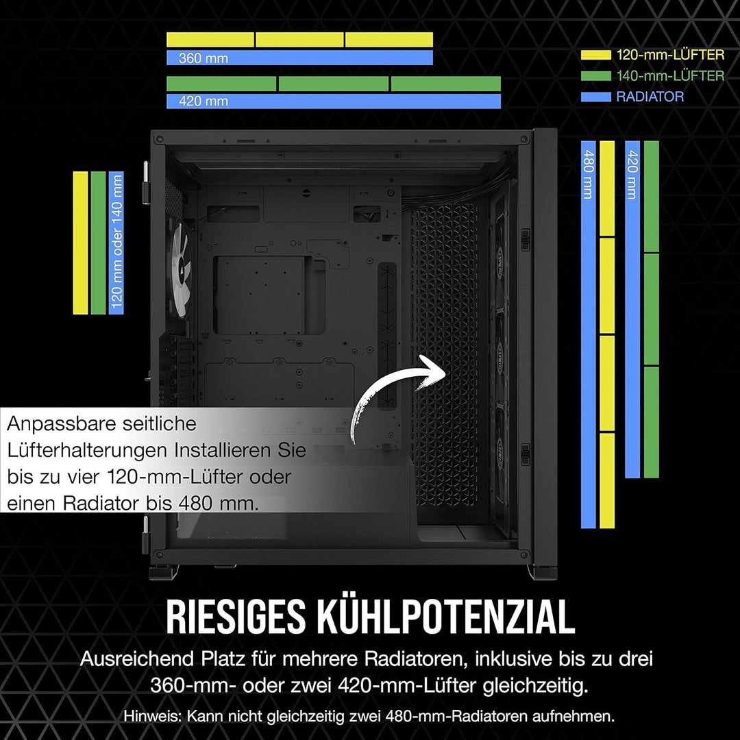 Corsair iCUE 7000X RGB Full-Tower-ATX-PC-Gehäuse (Drei Scheiben aus Gehärtetem Glas, Vier 140-mm-RGB