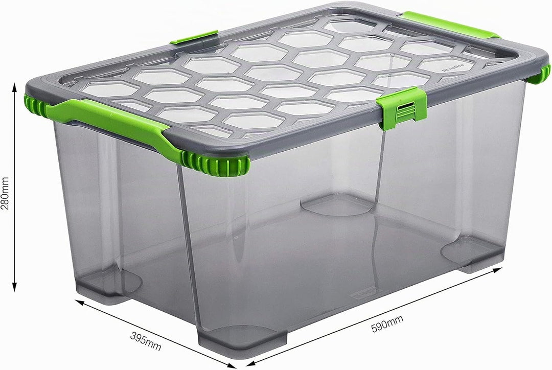Rotho Evo Total Protection Aufbewahrungsbox 44l mit Deckel, Kunststoff 44l 1 Stück, 44l 1 Stück