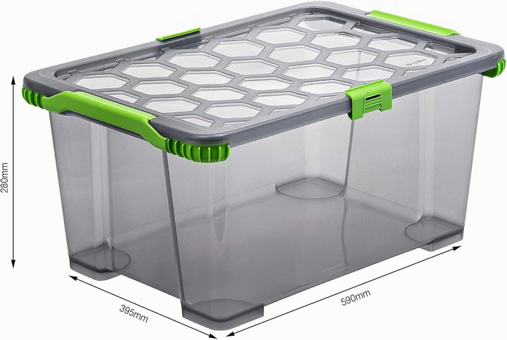 Rotho Evo Total Protection Aufbewahrungsbox 44l mit Deckel, Kunststoff 44l 1 Stück, 44l 1 Stück