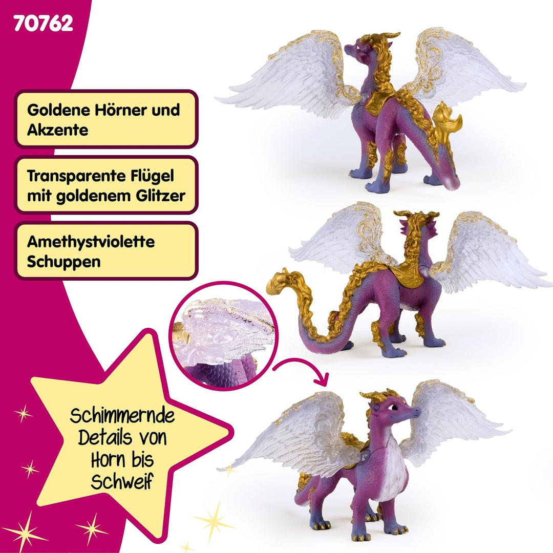 schleich BAYALA 70762 Nachtdrache - Drache Fantasievolle Mythische Drachenfigur mit Flügeln und Glit