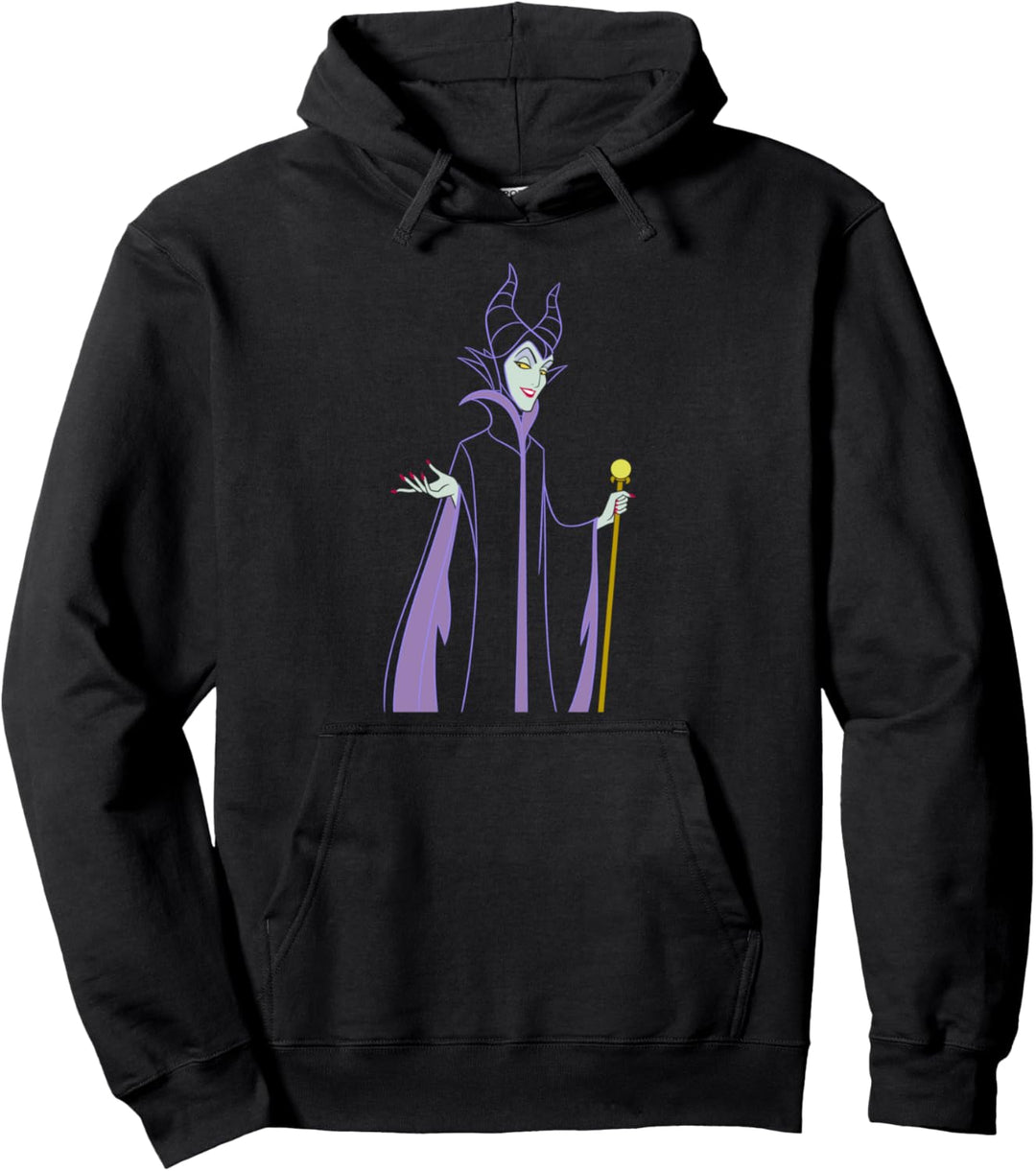 Disney Maleficent Smirk Line Art Portrait Pullover Hoodie