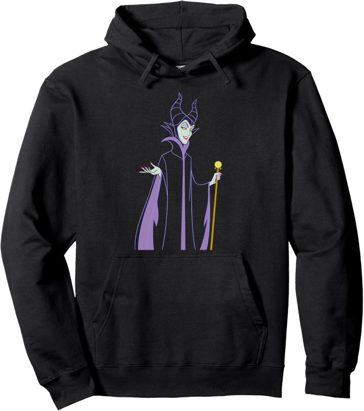 Disney Maleficent Smirk Line Art Portrait Pullover Hoodie