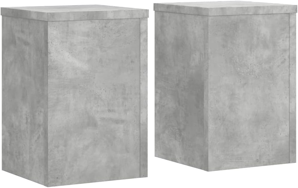 Pflanzenständer 2 STK. Betongrau 20x20x30 cm Holzwerkstoff Pflanzenregal, Blumenregal Indoor/Outdoor