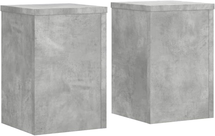 Pflanzenständer 2 STK. Betongrau 20x20x30 cm Holzwerkstoff Pflanzenregal, Blumenregal Indoor/Outdoor