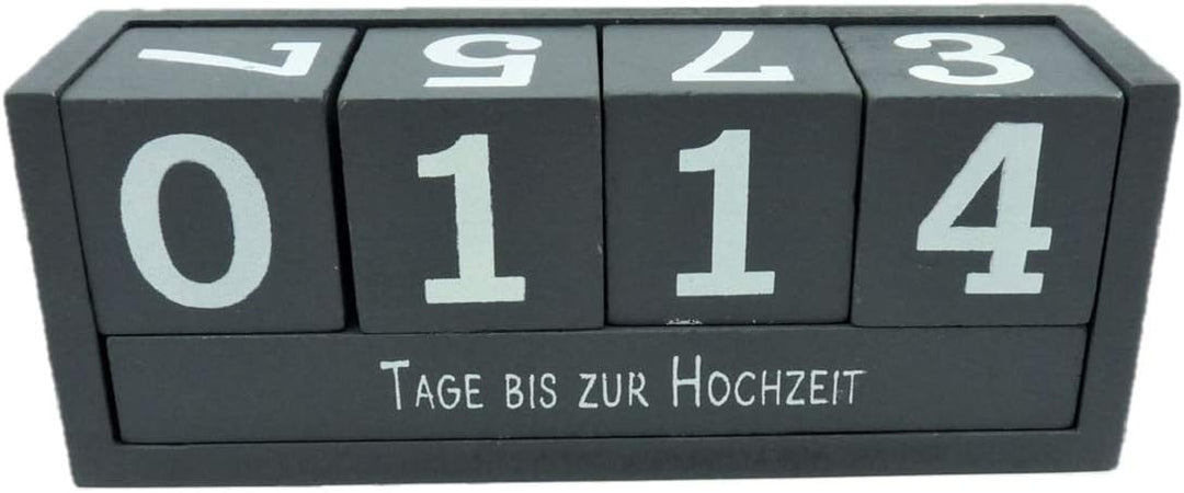 Countdown Würfel Holz 18,5 x 7 cm Tageszähler Grau