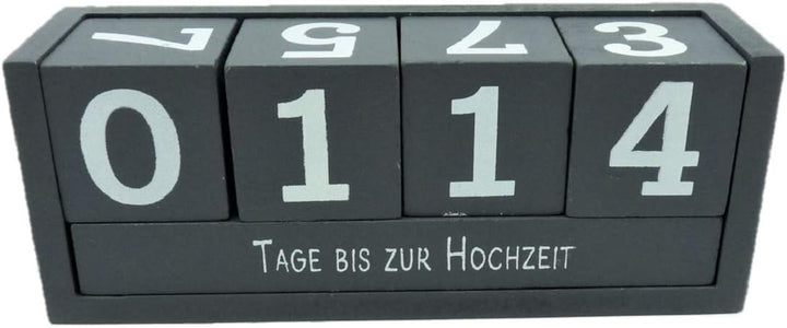 Countdown Würfel Holz 18,5 x 7 cm Tageszähler Grau