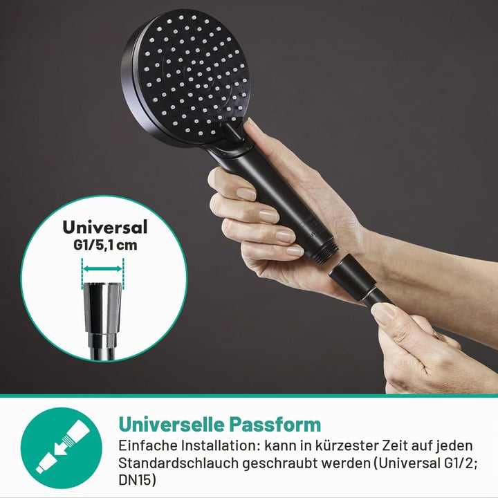 hansgrohe Vernis Blend - wassersparender Duschkopf (EcoSmart), Handbrause mit 2 Strahlarten, runde D