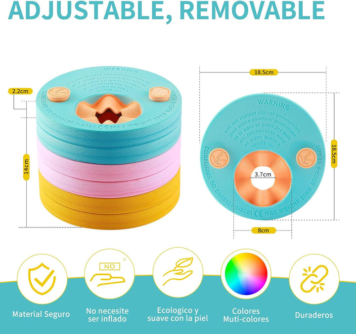 kaianda - Pack of 6 Swimming Sleeves, Swimming Armbands for Children, Swimming aid Swimming Discs, F