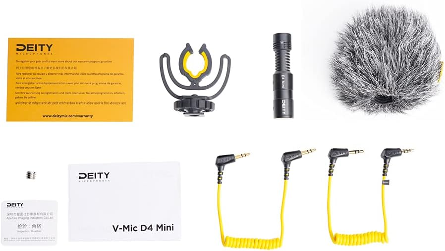 Deity V-Mic D4 Mini - Kamera-Mikrofon mit Shock Mount, leichtes Shotgun-Mikrofon perfekt für Vlog Po
