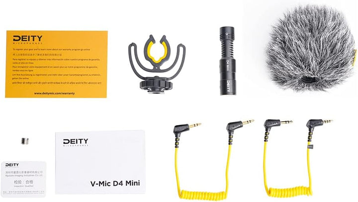 Deity V-Mic D4 Mini - Kamera-Mikrofon mit Shock Mount, leichtes Shotgun-Mikrofon perfekt für Vlog Po