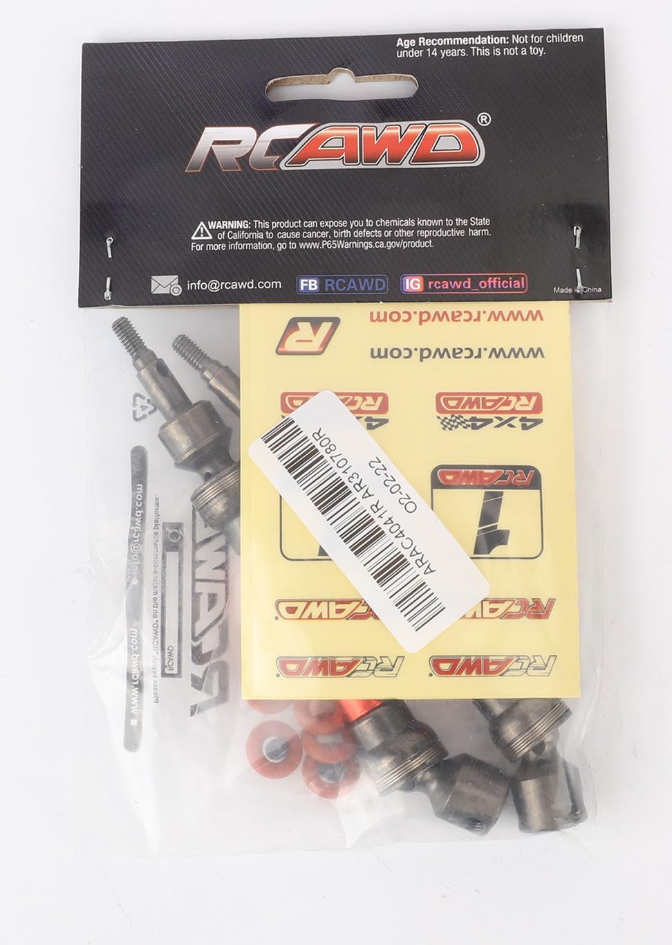 RCAWD ARRMA Antriebswellensatz für 1/10 ARRMA 3S & Mega Vorteks Senton Granit Old Big Rock Upgrade-T