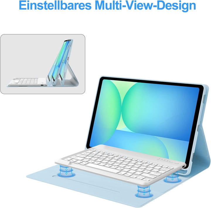 IVEOPPE Hülle mit Tastatur für Samsung Galaxy Tab S10 FE+ 13.1 Zoll, Deutsches QWERTZ-Layout, Tastat