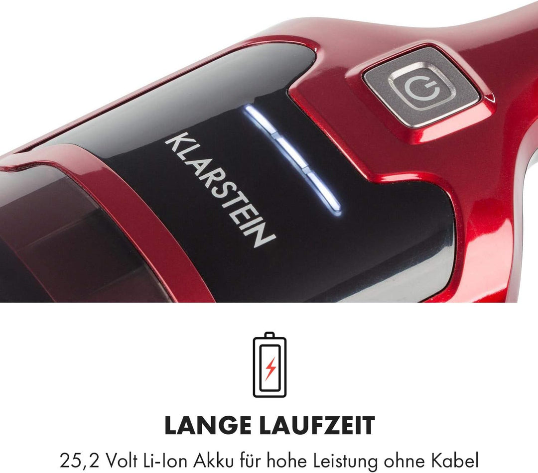 Klarstein TurboHybrid Zyklon Staubsauger, Akku Staubsauger, Staubsauger Kabellos für 50min Betriebsd