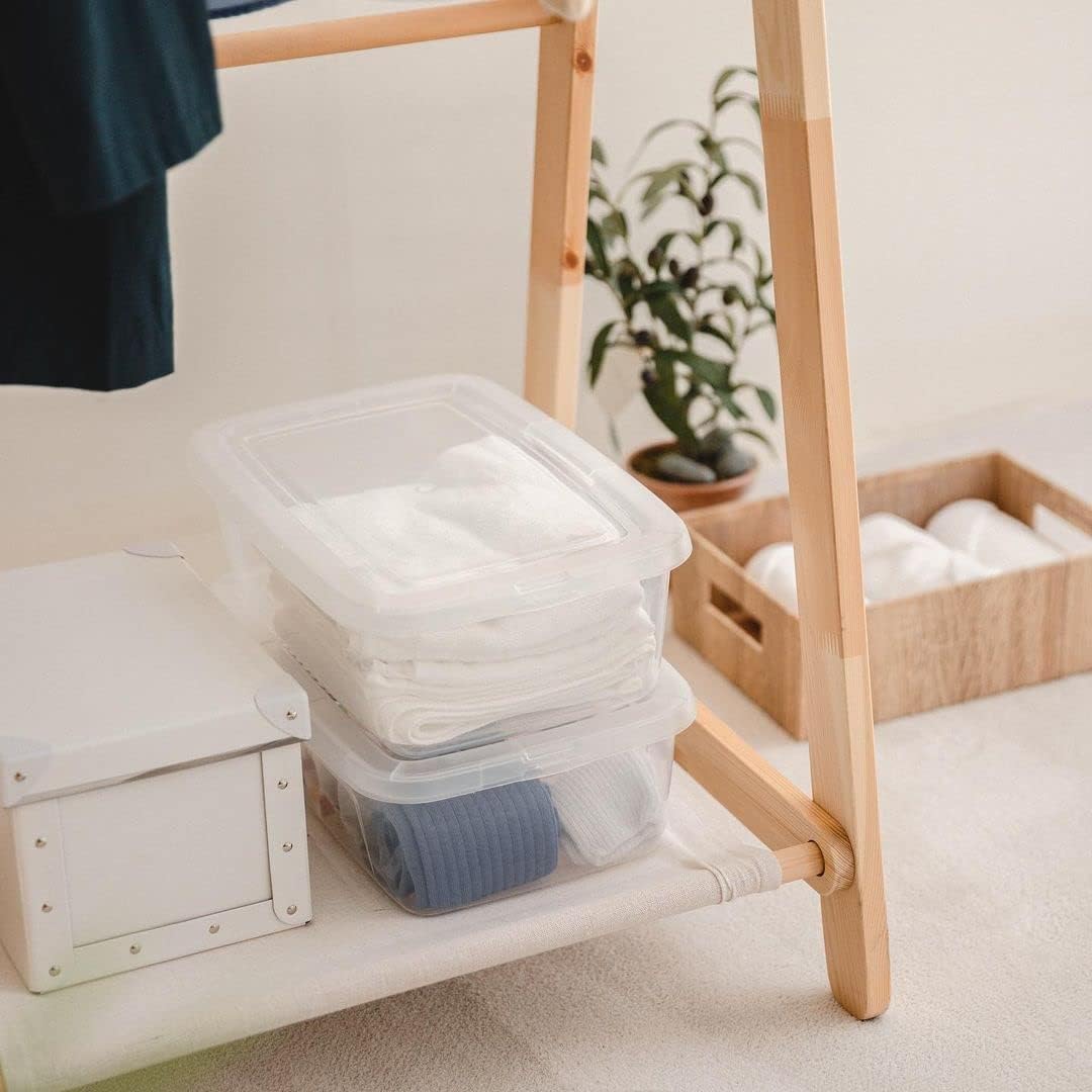 Iris Ohyama, Kunststoff-Aufbewahrungsbox, 5-Liter-Büro-Aufbewahrungsbox, 14er-Set, MCB-5, transparen