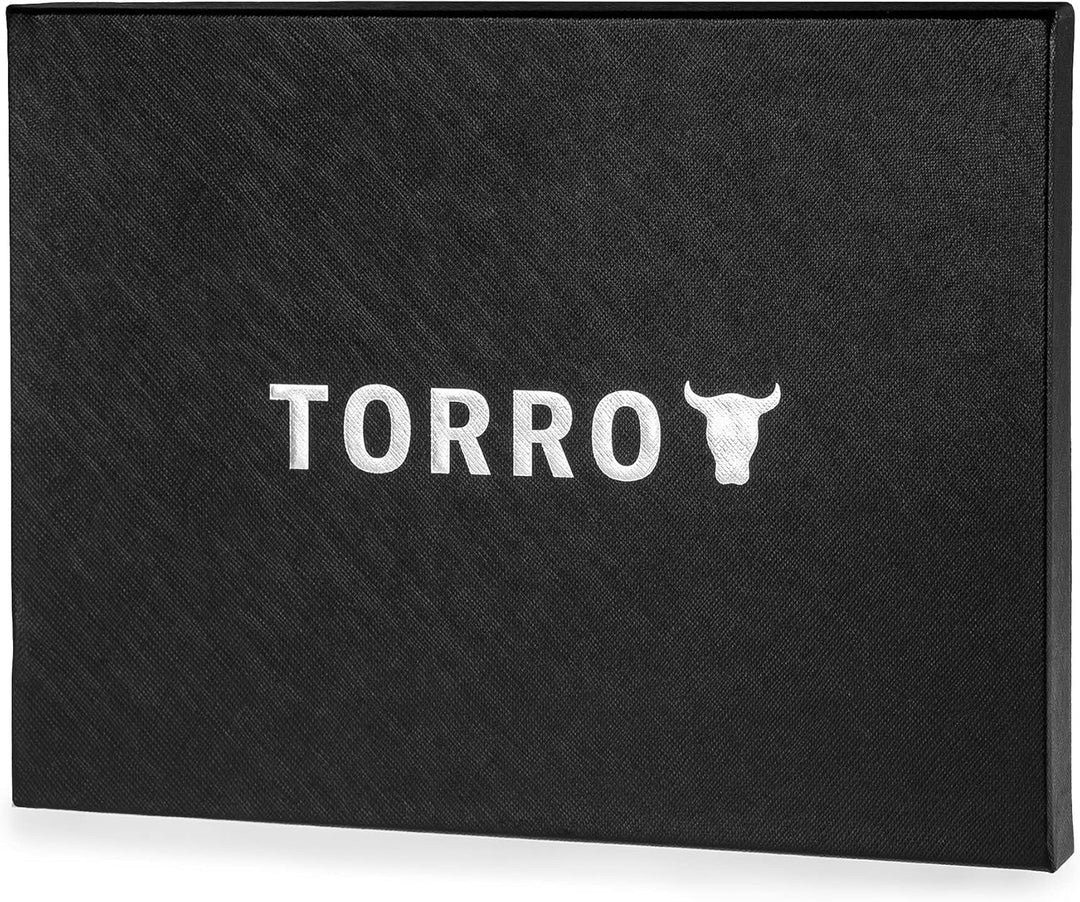 TORRO Reisepass Schutzhülle - Reisepasshülle aus echtem Leder mit elastischem Verschlussband, Marine