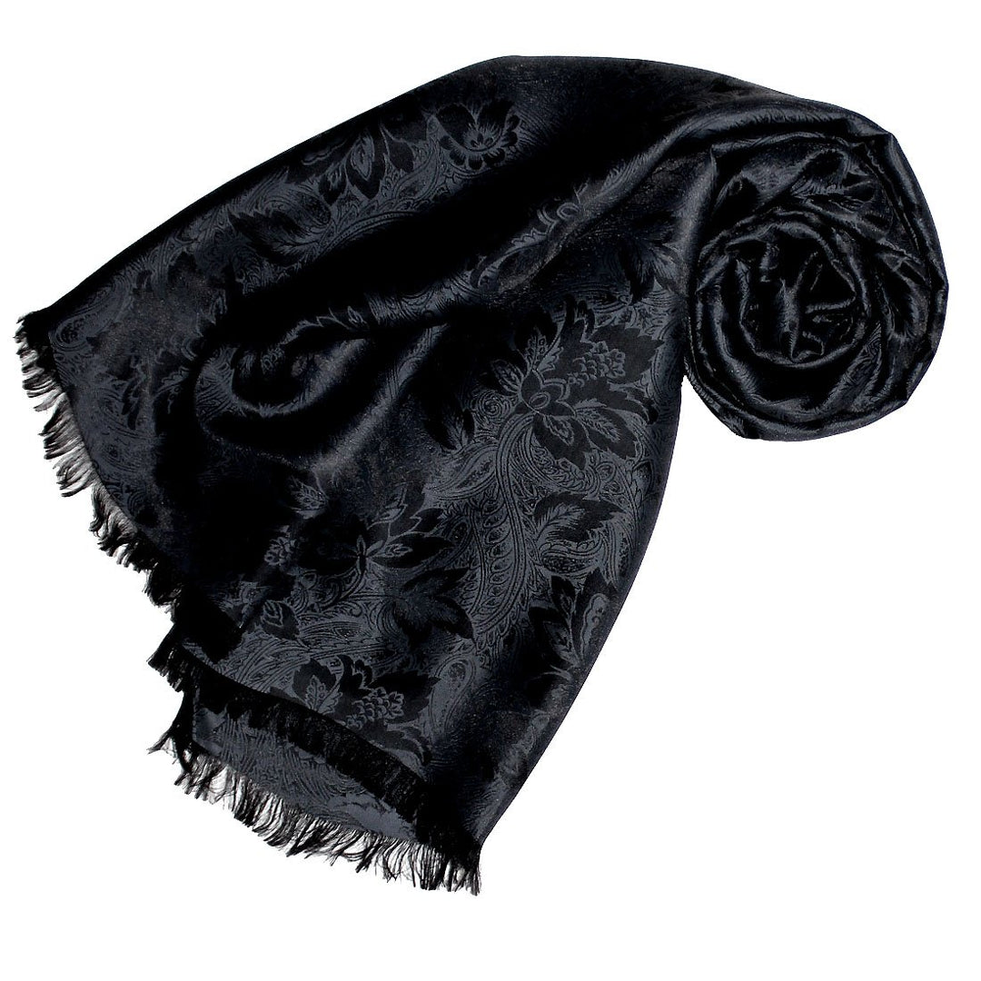 Lorenzo Cana Damen Schal Tuch elegant gewebt in Damast Webung florales Paisleymuster aus Viskose mit