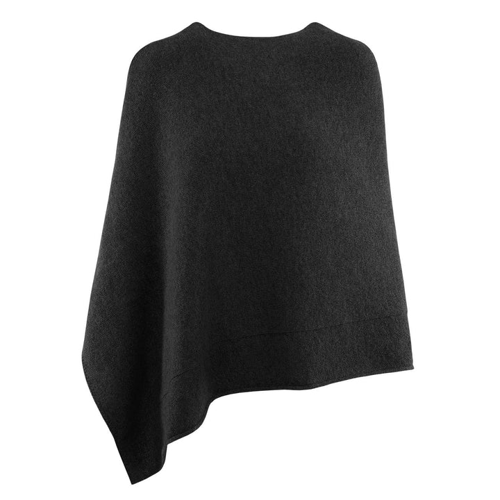 GIESSWEIN Merino Lambswool Poncho - Damen Feinstrick Überwurf aus Merinowolle, Wool Cape, Frauen Str