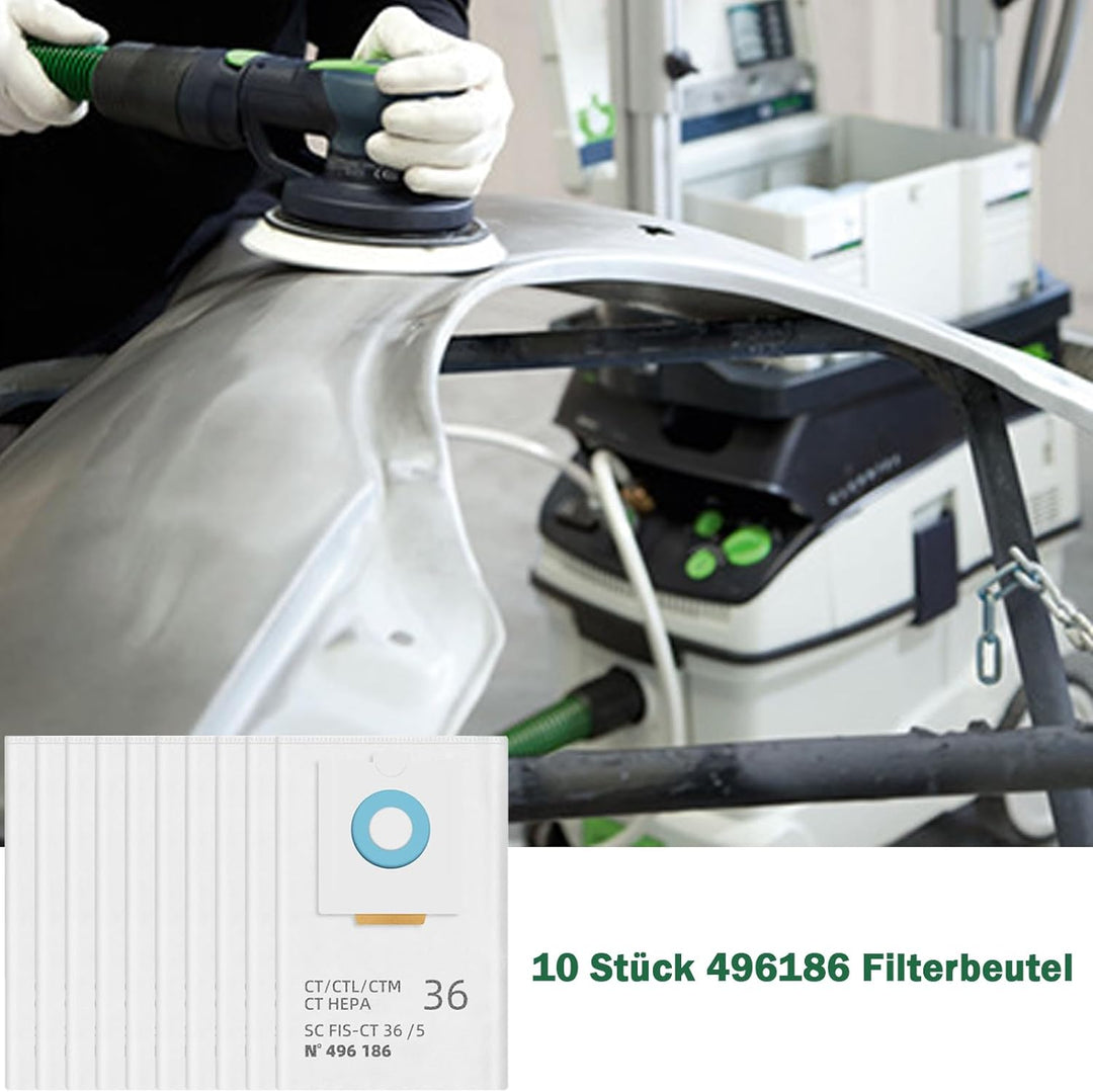 10 Stück SC FIS-CT 36/5 Staubbeutel Ersatzteile SELFCLEAN Filtersack für Festool CT 36 / CTM 36 E/CT
