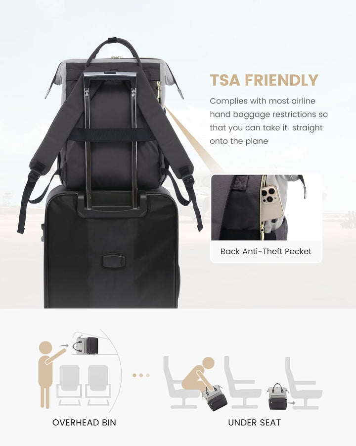 LOVEVOOK Rucksack Damen, Laptop Rucksack 17 Zoll, Schulrucksack Teenager | Reiserucksack Arbeitsruck