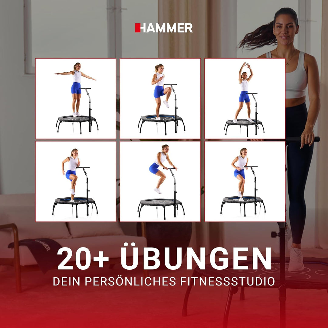 Hammer Fitness-Trampolin Cross Jump, 98 cm Sprungfläche, leistungsstark bis 130 kg