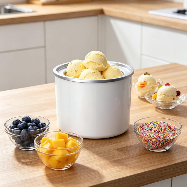 OUSFOT Eisbox Aluminium-Eis 2L für Eismaschinen SU-501/580/581/582/599