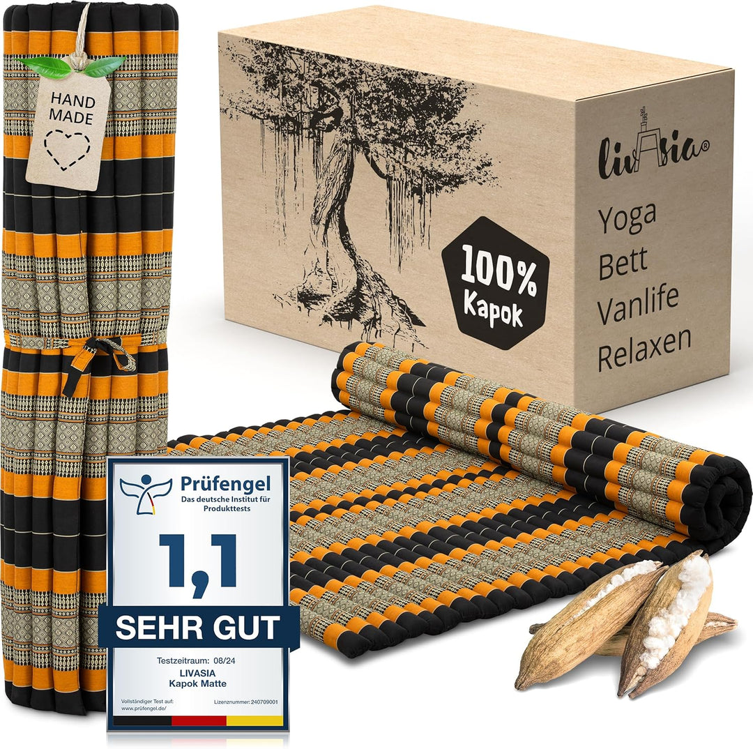 livasia Rollmatte Rollmatratze L-200x110x4,5cm, Gästebett Gästematratze 1 Person, Reisebett Kofferra