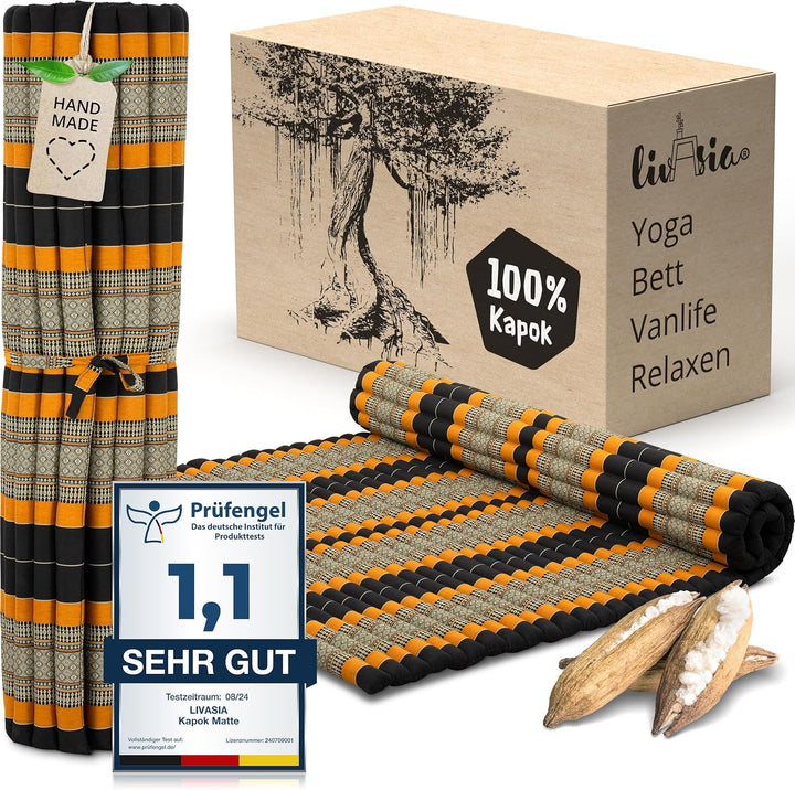 livasia Rollmatte Rollmatratze L-200x110x4,5cm, Gästebett Gästematratze 1 Person, Reisebett Kofferra