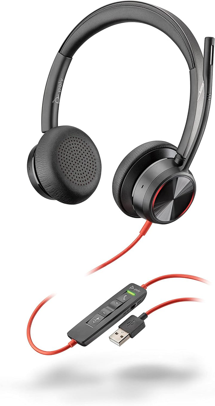 Poly Stereo-Headset 'Blackwire 8225' mit USB-A Anschluss, Active Noise Cancelling und flexiblem Mikr