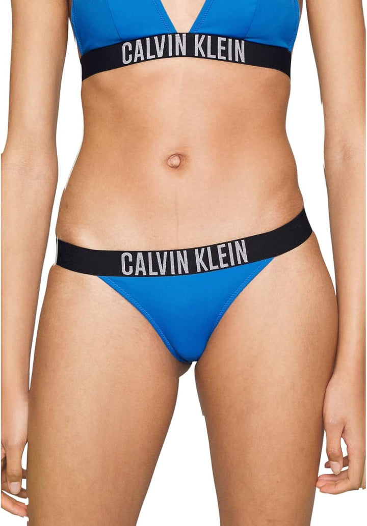 Calvin Klein Damen Brazilian Slip Baumwolle mit Stretch L Blau (Dynamic Blue), L Blau (Dynamic Blue)