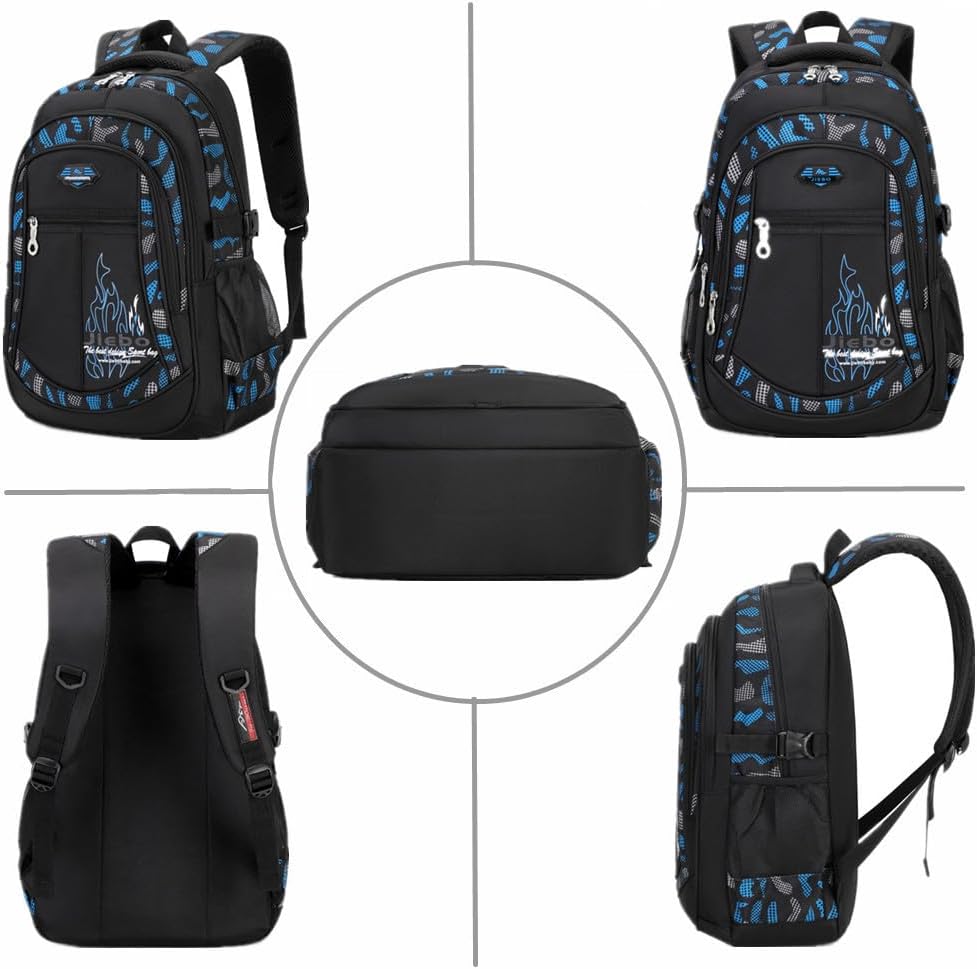 Schulrucksack Teenager Jungen Schultasche Schultaschen Schulranzen Kinder Tarnfarbe Blau, Tarnfarbe