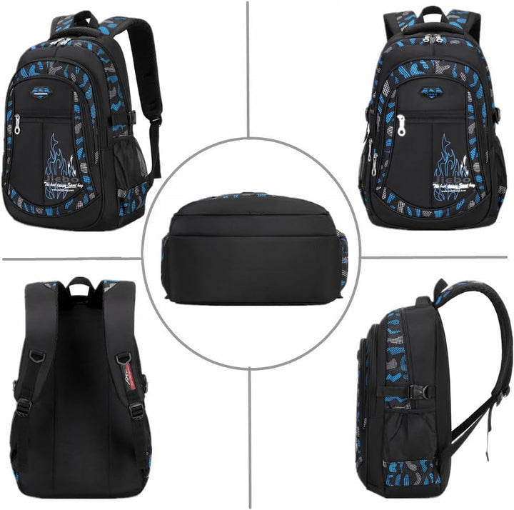 Schulrucksack Teenager Jungen Schultasche Schultaschen Schulranzen Kinder Tarnfarbe Blau, Tarnfarbe