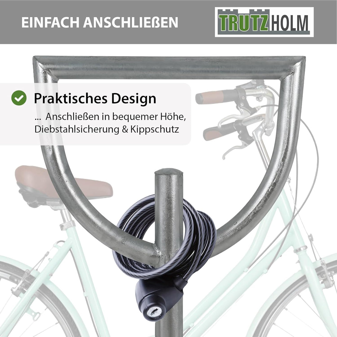 TRUTZHOLM 2x Fahrradanlehnbügel 115x56 cm Stahl feuerverzinkt Rohrdurchmesser Ø 60 mm Fahrradständer