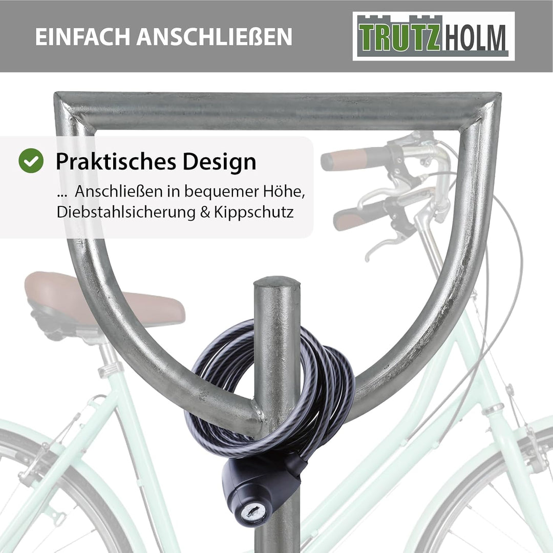 TRUTZHOLM Fahrradanlehnbügel 115x56 cm Stahl feuerverzinkt Rohrdurchmesser Ø 60 mm Fahrradständer zu