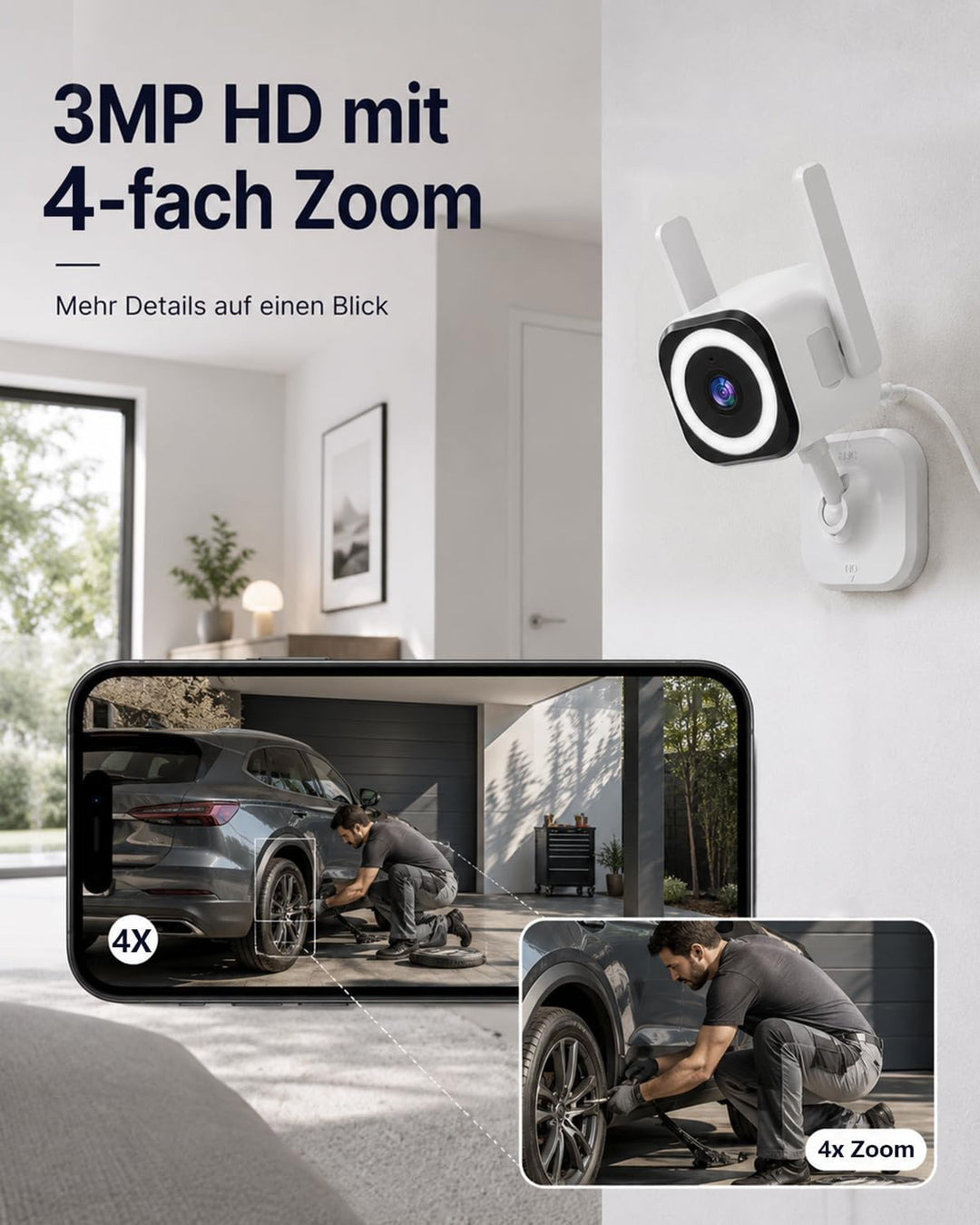 2K 5G Überwachungskamera Aussen Innen, Indoor Kamera Überwachung für Baby Monitor, Haustierkamera, Ä