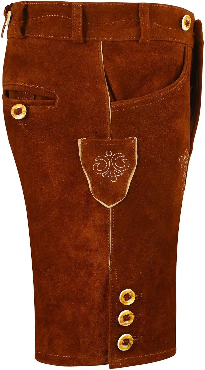 TR Martha Premium Lederhose für Herren - Elegante Trachtenhose Gr.46-60 - Kurze Trachten Lederhose m
