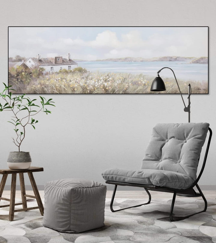 KunstLoft Leinwandbild | 100% HANDGEMALT | 150x50cm | Gemälde &
