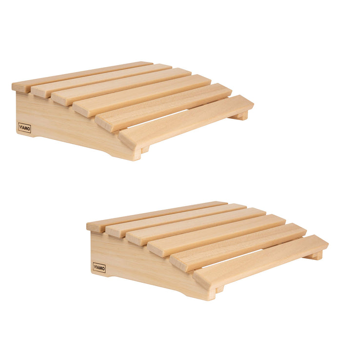 VIAMO® Sauna Kopfstütze Kopfteil Rückenlehne gebogen aus Abachiholz (Set aus 2 Stück), 39,5 cm x 30,