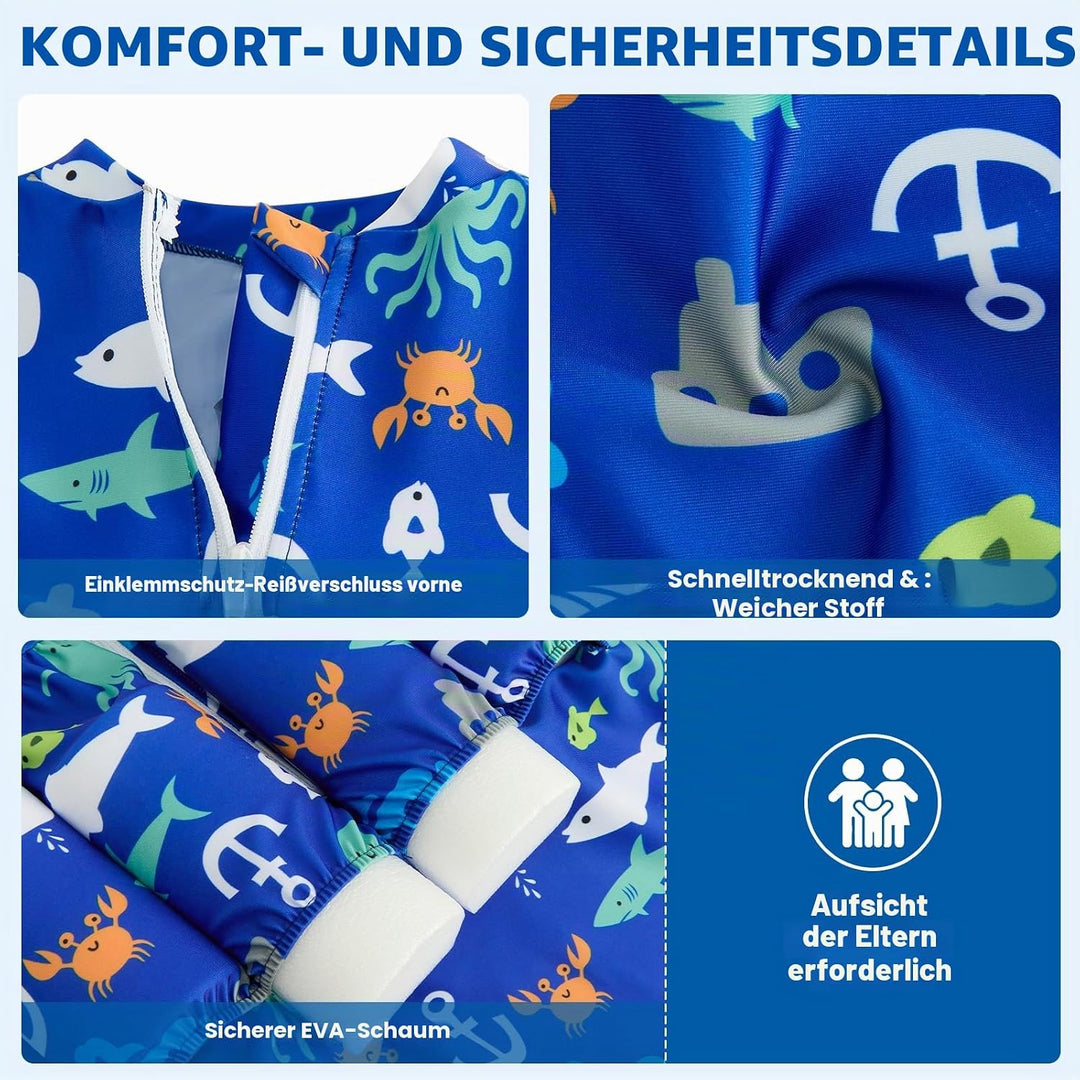Badeanzug Baby Mädchen Jungen mit Floatation Kleinkind Schwimmtraining Hilfe Schwimmende Badeanzug E