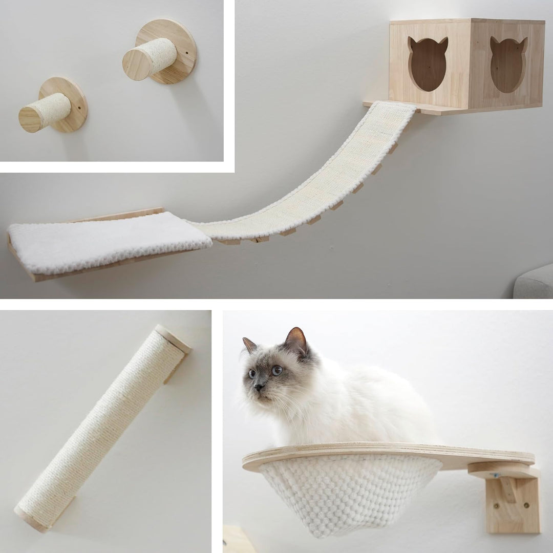 Kerbl Katzen Kletterwand Anden, Trittstufen Brett Säule Mulde Brücke Höhle 7-TLG